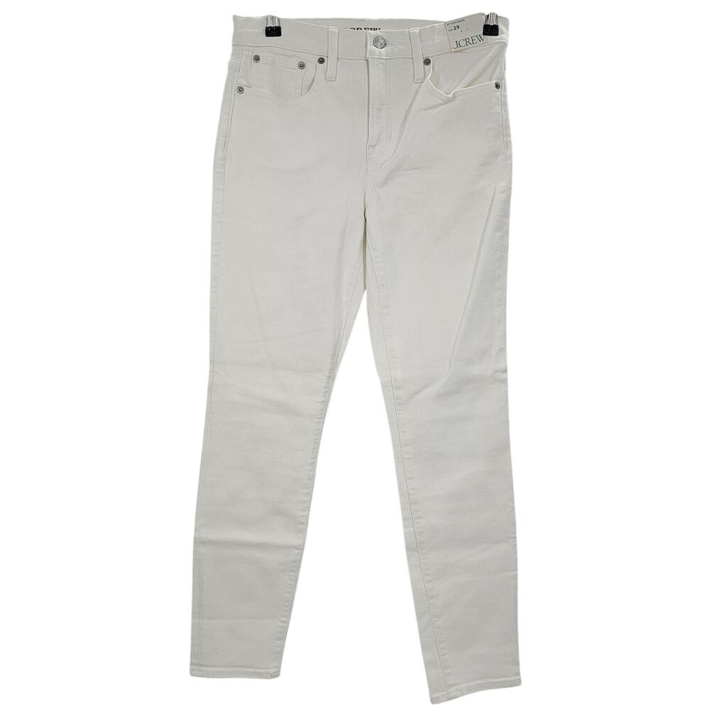 J. Crew Womans size 29 9" Toothpick Mid Rise Denim Jeans White BQ310 NEW Flaw